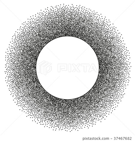 Abstract stipple dots round frame with copy space Abstract stipple dots round frame with copy space 37467682