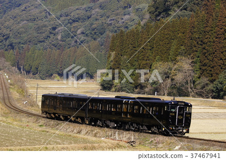 漆黑的特快列車「隼人之風」穿越久辻市。 37467941