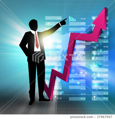 Business man looking financial graph - Stock Illustration [37467947 ...