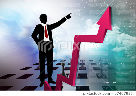 Business man looking financial graph - Stock Illustration [37467955 ...