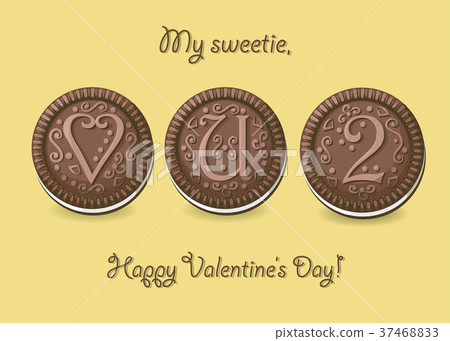Love you too. Chocolate cookies with decor. Love you too. Chocolate cookies with decor. 37468833