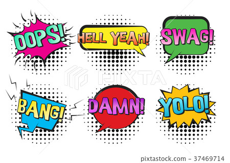 Retro comic speech bubbles with SWAG, YOLO, BANG 37469714