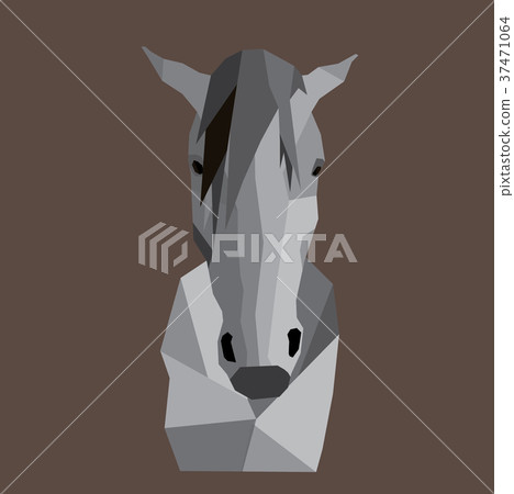 Low-poly effect horse head 37471064