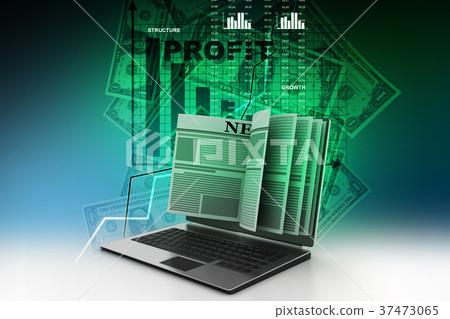 News through a laptop screen concept for online 37473065