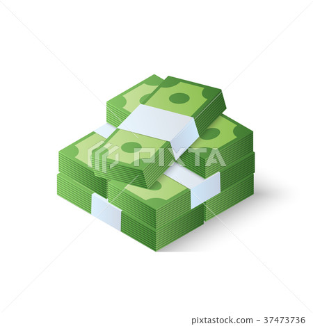 Pile of cash. Stack of dollars. Isometric vector Pile of cash. Stack of dollars. Isometric vector 37473736