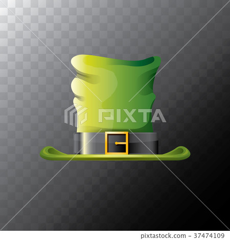 vector saint patricks day green glossy hat clover - Stock Illustration ...