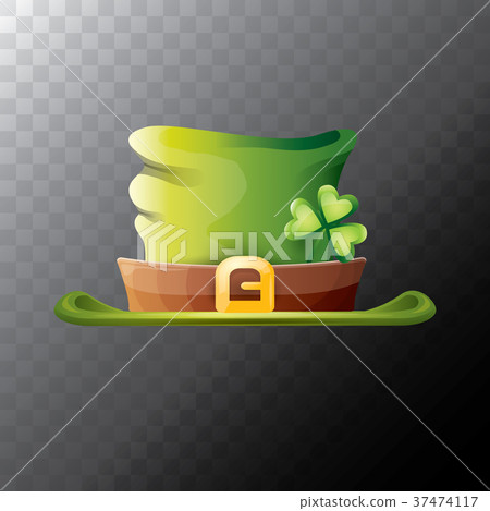 vector saint patricks day green glossy hat clover - Stock Illustration ...
