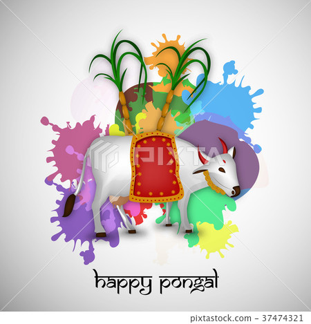 illustration of Indian festival Pongal background - Stock Illustration  [37474321] - PIXTA