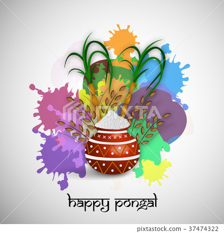 illustration of Indian festival Pongal background 37474322