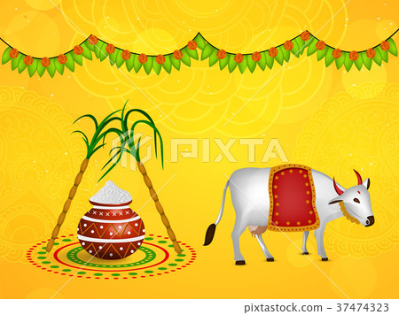 illustration of Indian festival Pongal background 37474323
