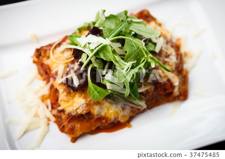 Lasagna with salad Lasagna with salad 37475485
