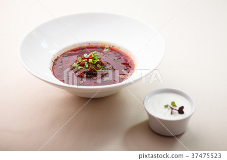 Beetroot soup with meat Beetroot soup with meat 37475523