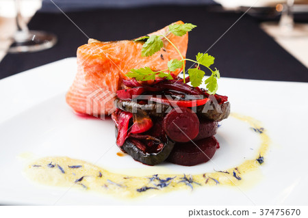 Smoked trout with vegetables Smoked trout with vegetables 37475670