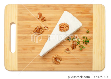 brie or camambert cheese on white background 37475994