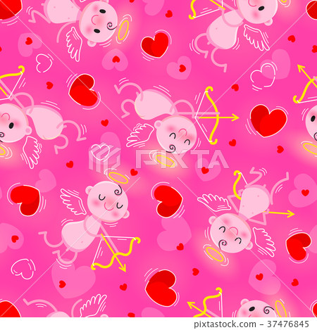 Valentines Day day seamless texture with lovely 37476845