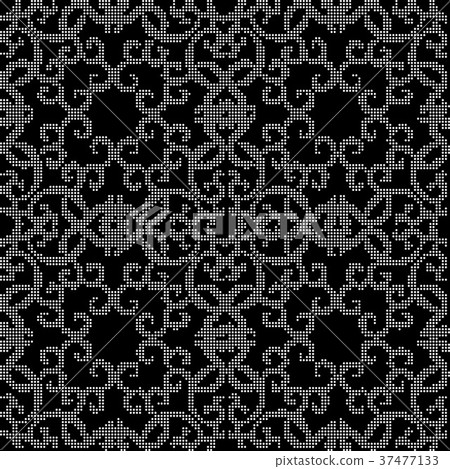 Halftone round black seamless pattern background 37477133