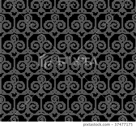 Halftone round black seamless pattern background 37477175