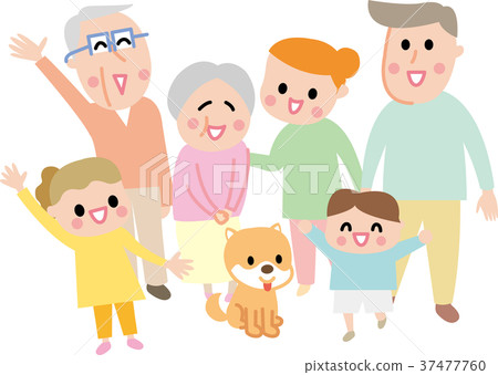 Family and pet for three generations 37477760