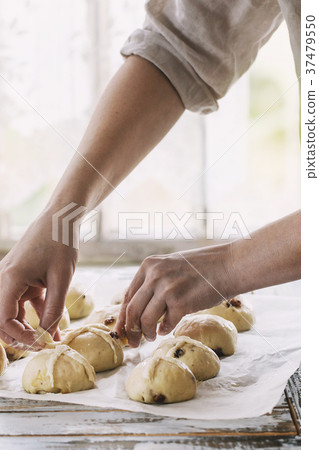 Raw unbaked buns Raw unbaked buns 37479550