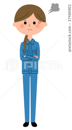 Women in work clothes get angry 37480901