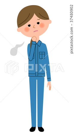 Woman sighing in work clothes 37480902