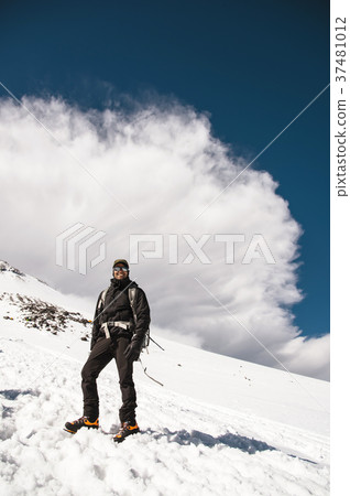 professional climbers go to base camp on caucasian professional climbers go to base camp on caucasian 37481012