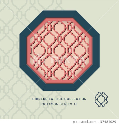 Chinese window tracery lattice isolated object Chinese window tracery lattice isolated object 37481029