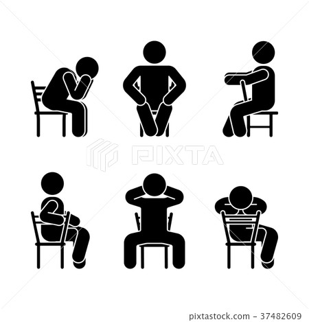 Man people various sitting position 37482609