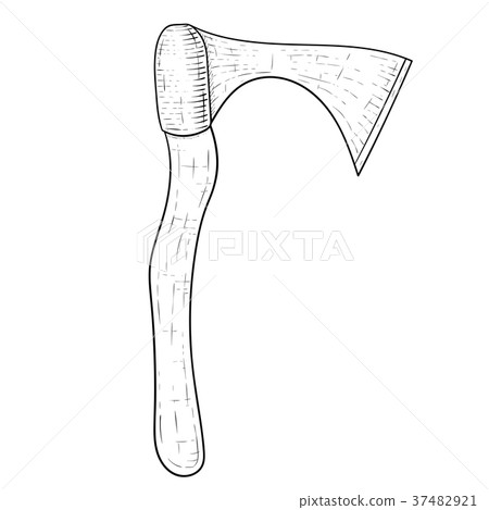 Viking axe. Hand drawn sketch 37482921