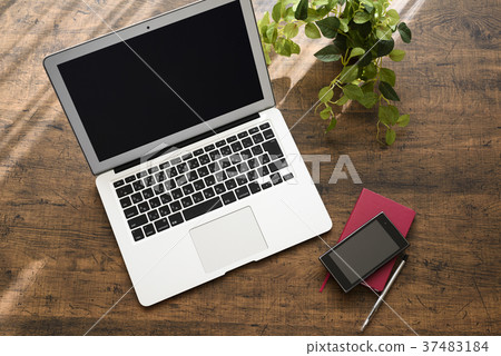 Desk with laptop (Makoto) 37483184