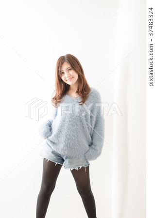 Blue knit woman Blue knit woman 37483324