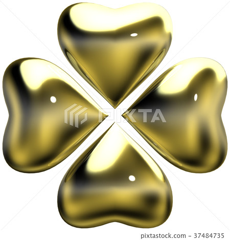 Heart Four-leaf clover cutout Gold Heart Four-leaf clover cutout Gold 37484735