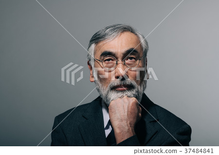 Thinking senior man true face thinking Thinking senior man true face thinking 37484841
