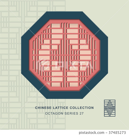 Chinese window tracery geometry isolated object Chinese window tracery geometry isolated object 37485273