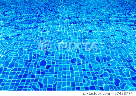 Swimming Pool Texture Background with Blue Ripple 37488774