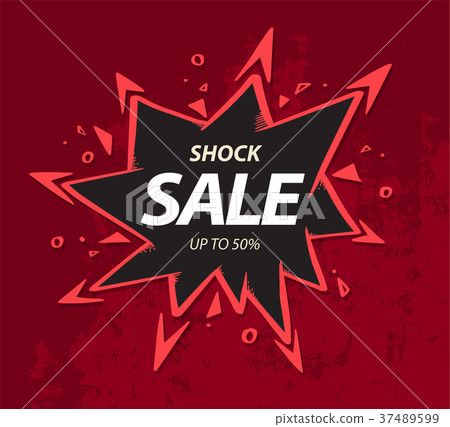 Shock sale banner on crack wall Shock sale banner on crack wall 37489599