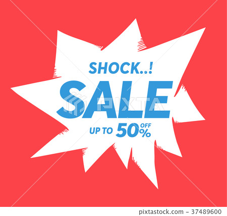 Shock sale banner on crack wall Shock sale banner on crack wall 37489600