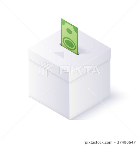 Donation box isolated on white background - Stock Illustration