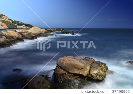 Taiwan, new north city, north coast, geological landscape, sea, water, rock, seaside, coast, surf 37490903