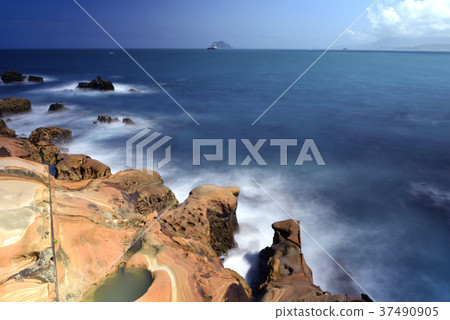 臺灣,新北市,北海岸,地質景觀,海,水,岩石,海邊,海岸,海浪 37490905