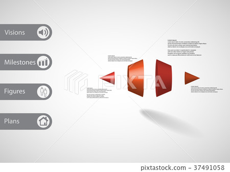 3D illustration infographic template  37491058