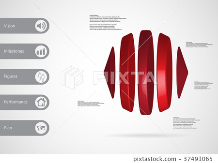 3D illustration infographic template  37491065