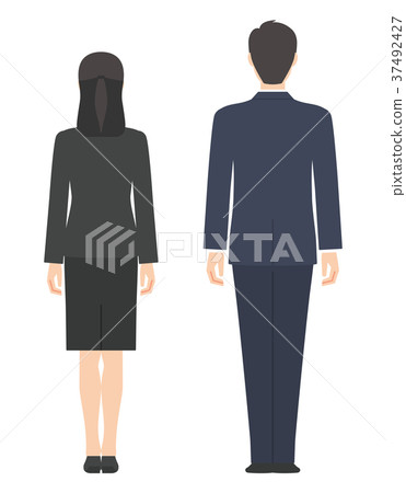 Man and woman in suit back 37492427