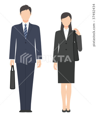 男人和女人穿著西裝一袋 男人和女人穿著西裝一袋 37492434
