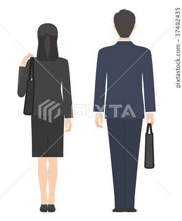 男人和女人穿著西裝一袋 男人和女人穿著西裝一袋 37492435