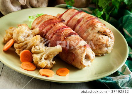 Chicken breast stuffed with champignon Chicken breast stuffed with champignon 37492812