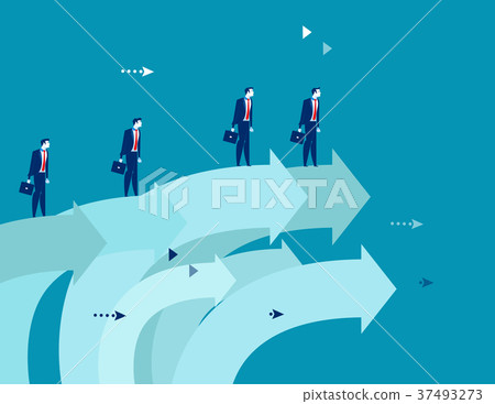 Business team standing on arrow. Concept business Business team standing on arrow. Concept business 37493273
