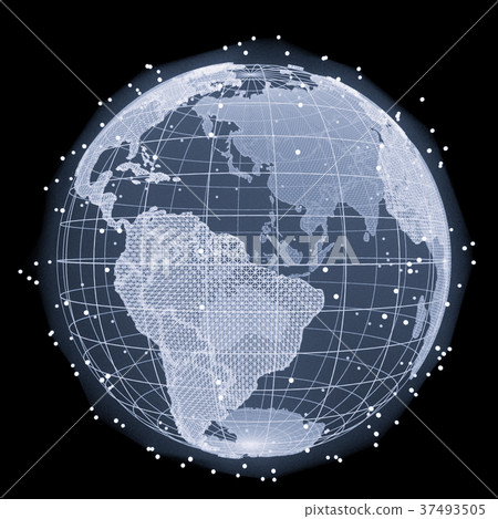 Abstract Telecommunication Earth Map 37493505