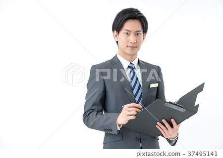 Consultant with binder 37495141