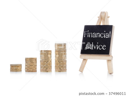 Financial advice concept text on chalkboard Financial advice concept text on chalkboard 37496011